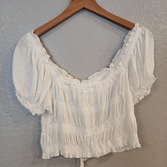 Ocean Drive Draw String Off the Shoulder Ruffle Blouse - Picture 7 of 7